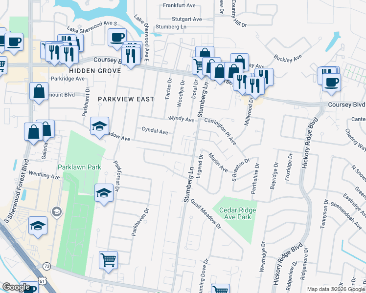 map of restaurants, bars, coffee shops, grocery stores, and more near 4942 Stumberg Lane in Baton Rouge