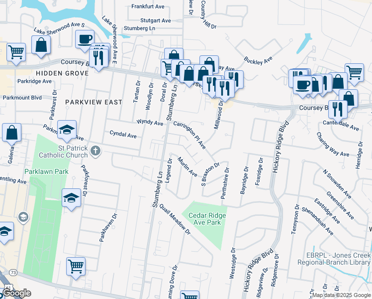 map of restaurants, bars, coffee shops, grocery stores, and more near 4949 Stumberg Lane in Baton Rouge