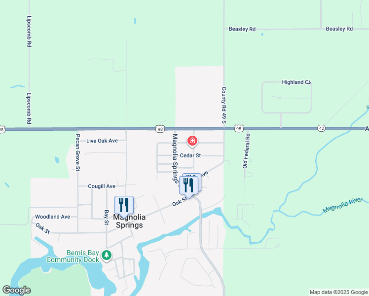 map of restaurants, bars, coffee shops, grocery stores, and more near 14772 Camelia Avenue in Magnolia Springs