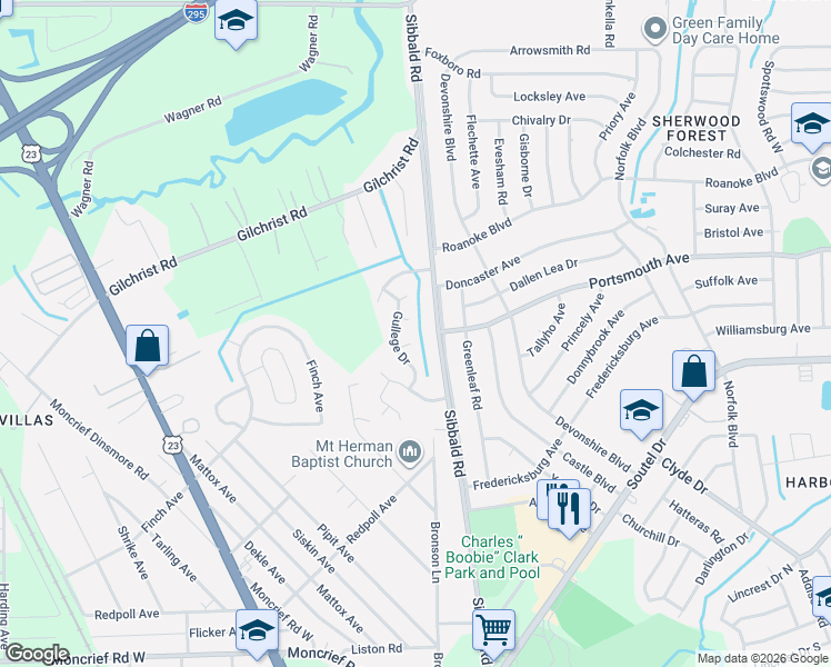 map of restaurants, bars, coffee shops, grocery stores, and more near 8357 Pembrook Court in Jacksonville