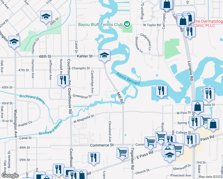 map of restaurants, bars, coffee shops, grocery stores, and more near 2 Villa Cove Drive in Gulfport
