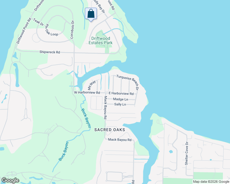 map of restaurants, bars, coffee shops, grocery stores, and more near 76 East Harborview Road in Santa Rosa Beach