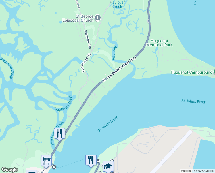 map of restaurants, bars, coffee shops, grocery stores, and more near 10156 Heckscher Drive in Jacksonville