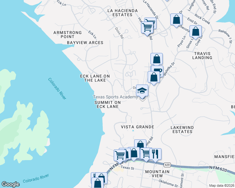 map of restaurants, bars, coffee shops, grocery stores, and more near 4227 Eck Lane in Austin