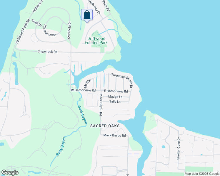 map of restaurants, bars, coffee shops, grocery stores, and more near 76 East Harborview Road in Santa Rosa Beach