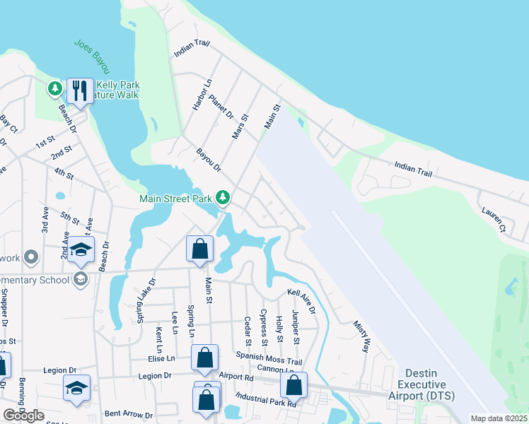map of restaurants, bars, coffee shops, grocery stores, and more near 811 North Lakeside Drive in Destin