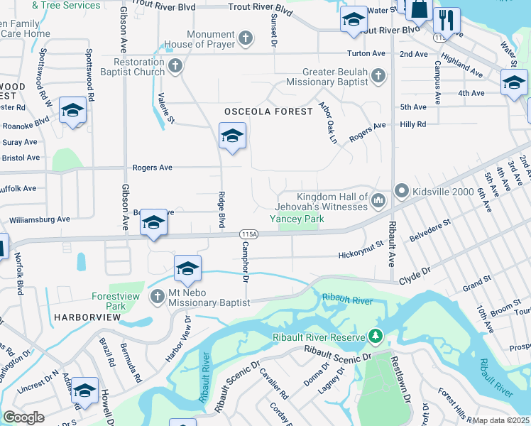 map of restaurants, bars, coffee shops, grocery stores, and more near 9126 Altamont Avenue West in Jacksonville