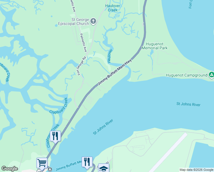 map of restaurants, bars, coffee shops, grocery stores, and more near 10170 Heckscher Drive in Jacksonville
