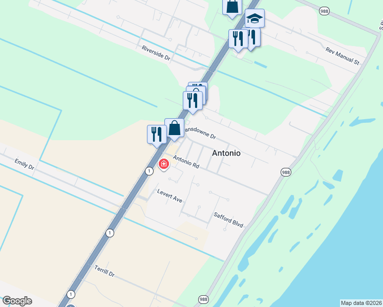 map of restaurants, bars, coffee shops, grocery stores, and more near 4322 Greenleaf Avenue in Port Allen