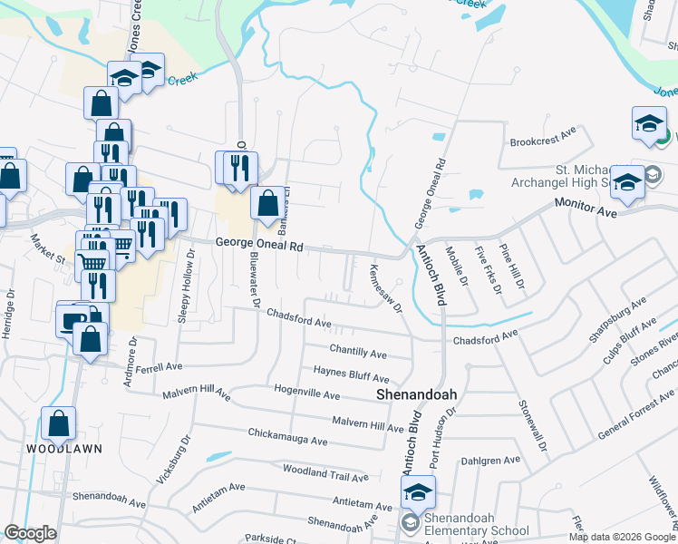 map of restaurants, bars, coffee shops, grocery stores, and more near 5127 Carnifix Court in Baton Rouge