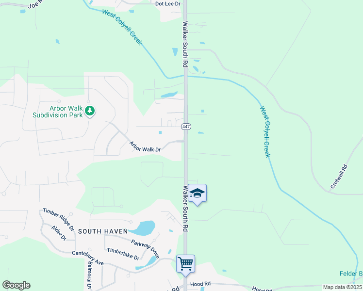map of restaurants, bars, coffee shops, grocery stores, and more near 14074 Arbor Walk Drive in Denham Springs