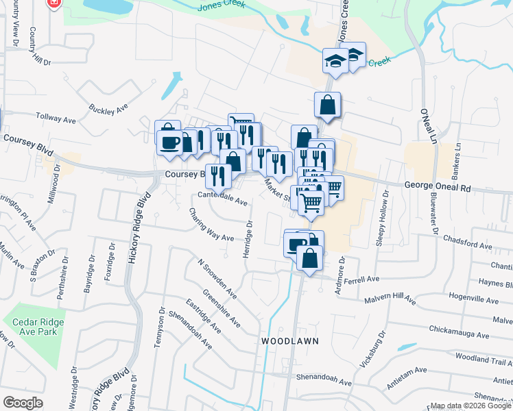 map of restaurants, bars, coffee shops, grocery stores, and more near 4987 Herridge Dr in Baton Rouge
