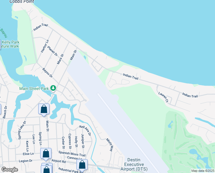 map of restaurants, bars, coffee shops, grocery stores, and more near 3872 Mesa Road in Destin