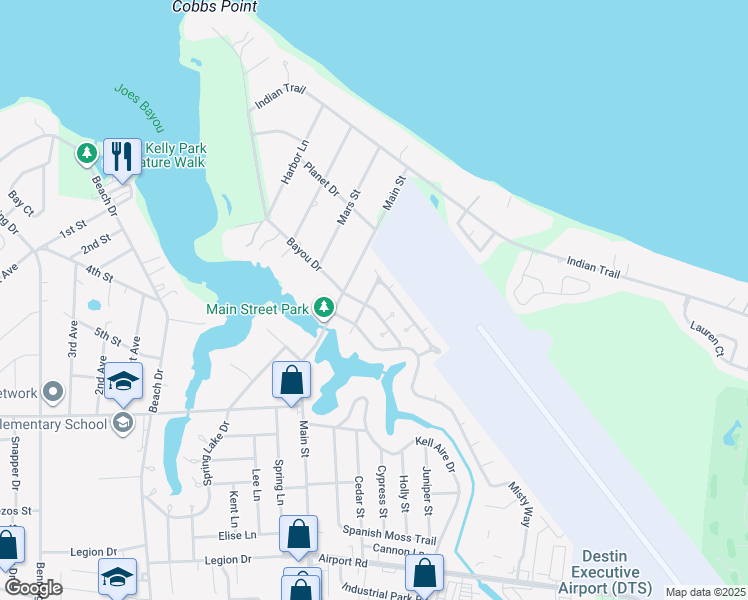 map of restaurants, bars, coffee shops, grocery stores, and more near 127 Pine Ridge Trce in Destin