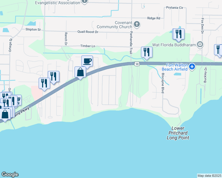 map of restaurants, bars, coffee shops, grocery stores, and more near 2004 Tampa Boulevard in Navarre
