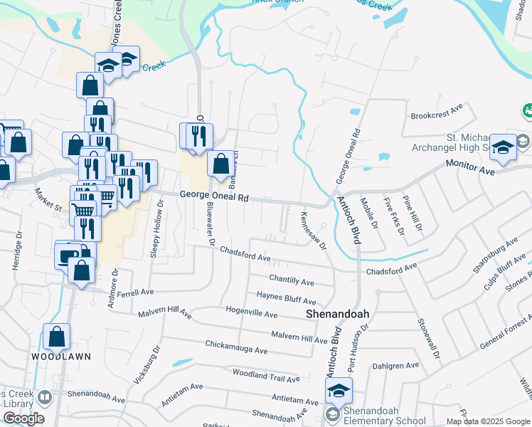 map of restaurants, bars, coffee shops, grocery stores, and more near 5127 Carnifix Court in Baton Rouge
