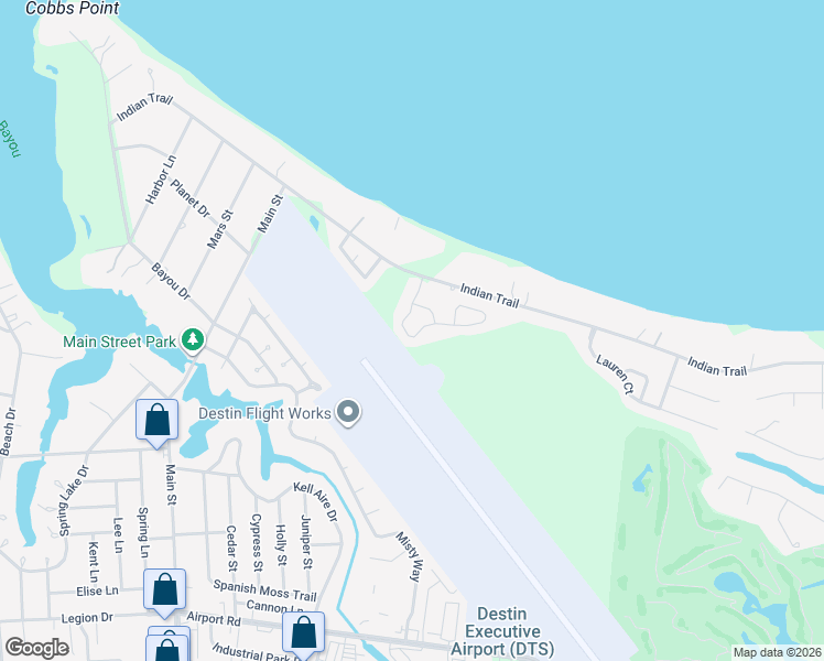 map of restaurants, bars, coffee shops, grocery stores, and more near 3872 Mesa Road in Destin