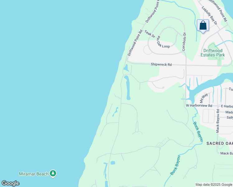 map of restaurants, bars, coffee shops, grocery stores, and more near 3035 The Oaks in Destin