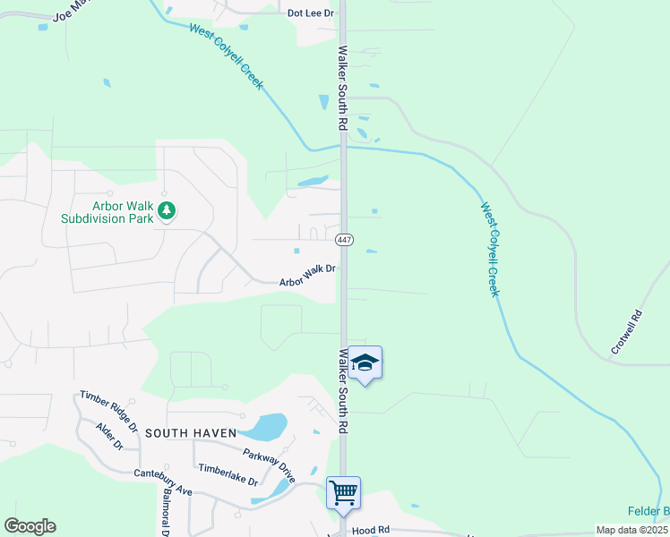 map of restaurants, bars, coffee shops, grocery stores, and more near 14074 Arbor Walk Drive in Denham Springs