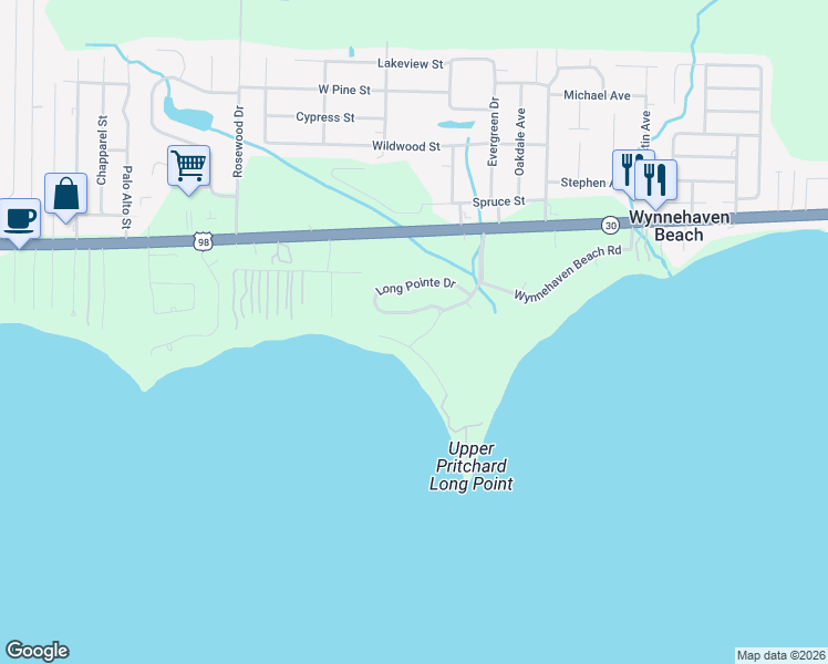 map of restaurants, bars, coffee shops, grocery stores, and more near 436 Emerald Pointe Drive in Mary Esther