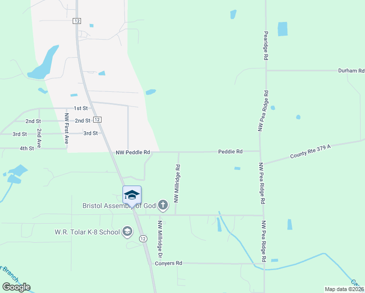 map of restaurants, bars, coffee shops, grocery stores, and more near 10860 Peddie Road in Bristol