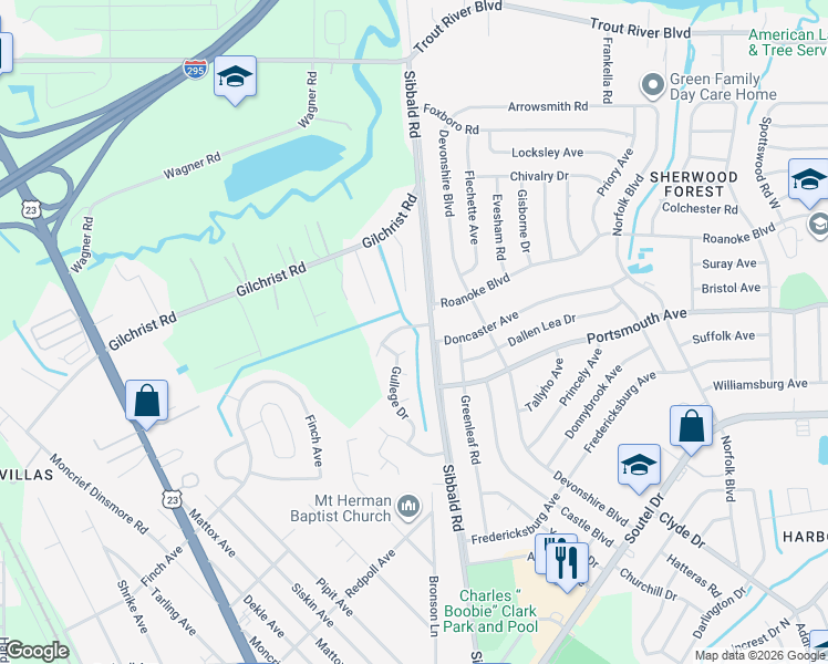 map of restaurants, bars, coffee shops, grocery stores, and more near 8441 Artis Court in Jacksonville