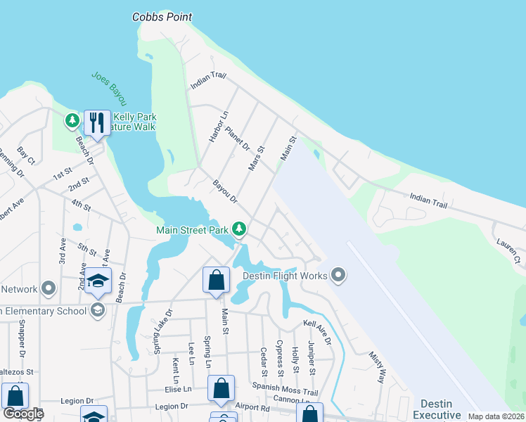 map of restaurants, bars, coffee shops, grocery stores, and more near 127 Pine Ridge Trce in Destin