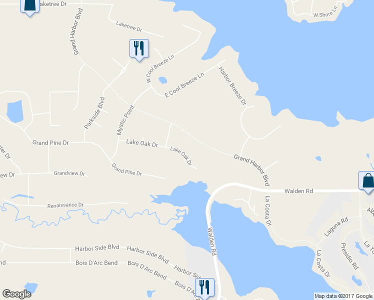 map of restaurants, bars, coffee shops, grocery stores, and more near 11368 Lake Oak Drive in Montgomery