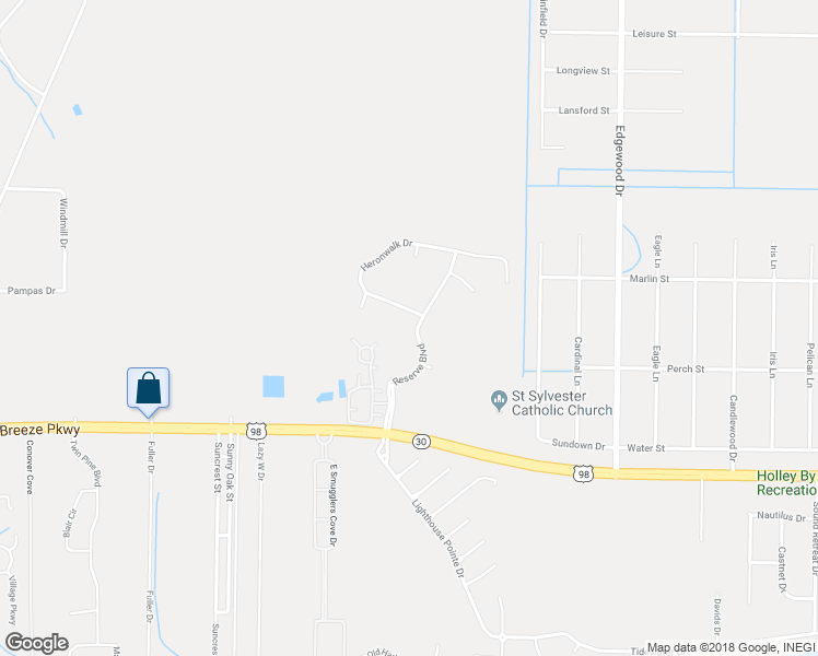 map of restaurants, bars, coffee shops, grocery stores, and more near 1985 Reserve Boulevard in Gulf Breeze