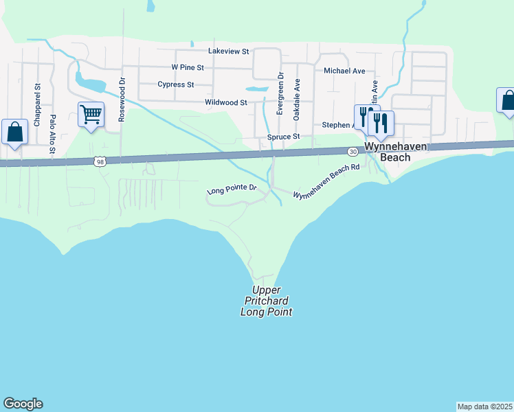 map of restaurants, bars, coffee shops, grocery stores, and more near 413 Emerald Pointe Drive in Mary Esther