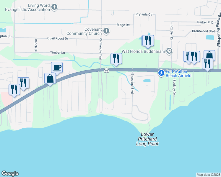 map of restaurants, bars, coffee shops, grocery stores, and more near 9201 Navarre Parkway in Navarre