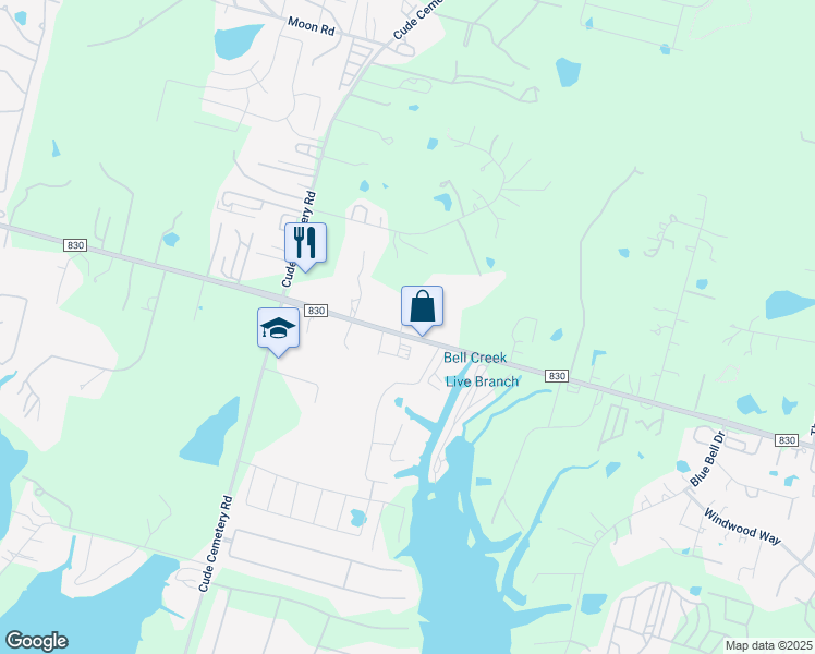 map of restaurants, bars, coffee shops, grocery stores, and more near 12588 Farm to Market Road 830 in Willis