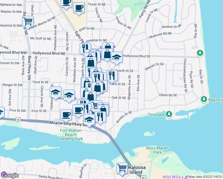 map of restaurants, bars, coffee shops, grocery stores, and more near 107 Chicago Avenue Southeast in Valparaiso