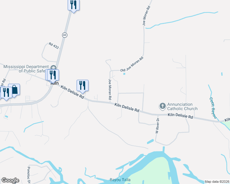 map of restaurants, bars, coffee shops, grocery stores, and more near 16047 Sister Mary Ellen Road in Kiln