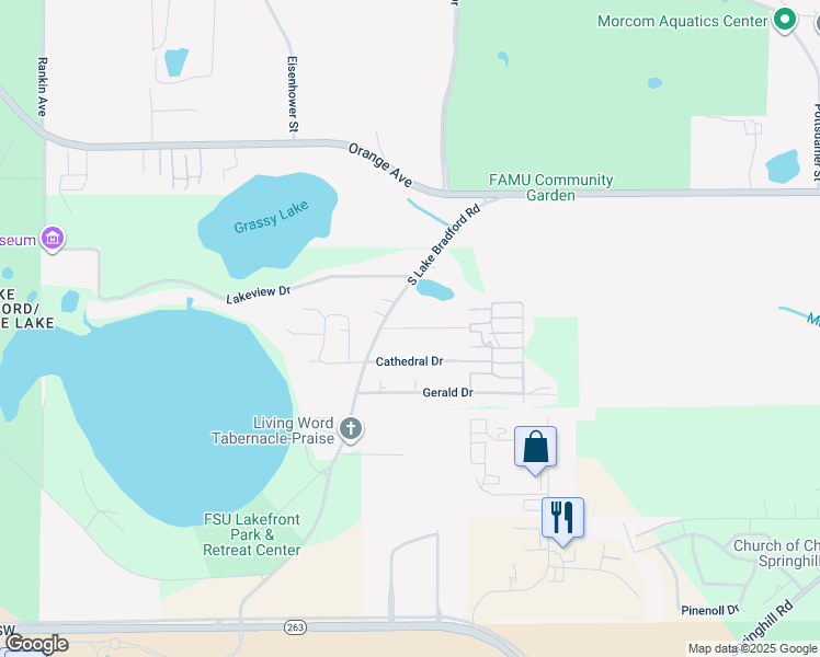 map of restaurants, bars, coffee shops, grocery stores, and more near 2945 Jewell Drive in Tallahassee