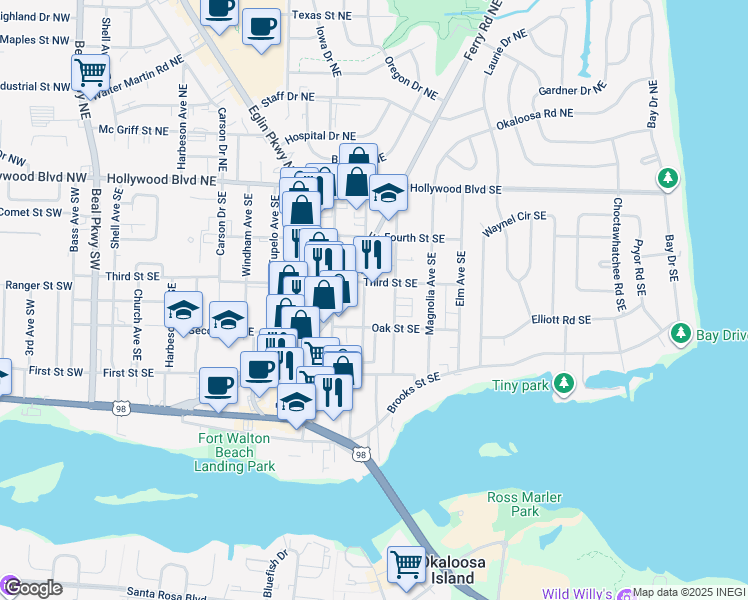 map of restaurants, bars, coffee shops, grocery stores, and more near 107 Chicago Avenue Southeast in Valparaiso