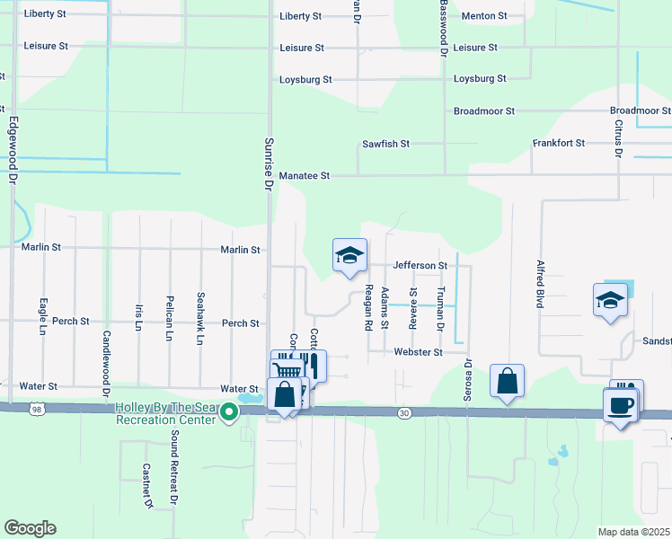 map of restaurants, bars, coffee shops, grocery stores, and more near 1970 Cotton Bay Lane in Navarre