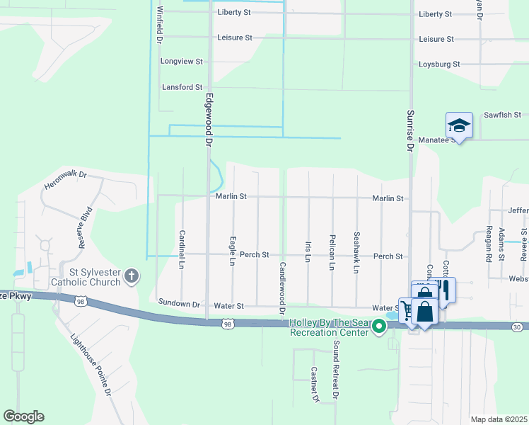 map of restaurants, bars, coffee shops, grocery stores, and more near 1948 Flamingo Lane in Navarre
