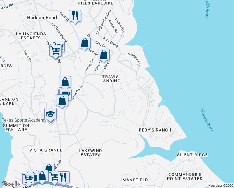map of restaurants, bars, coffee shops, grocery stores, and more near 4907 McCormick Mountain Drive in Austin