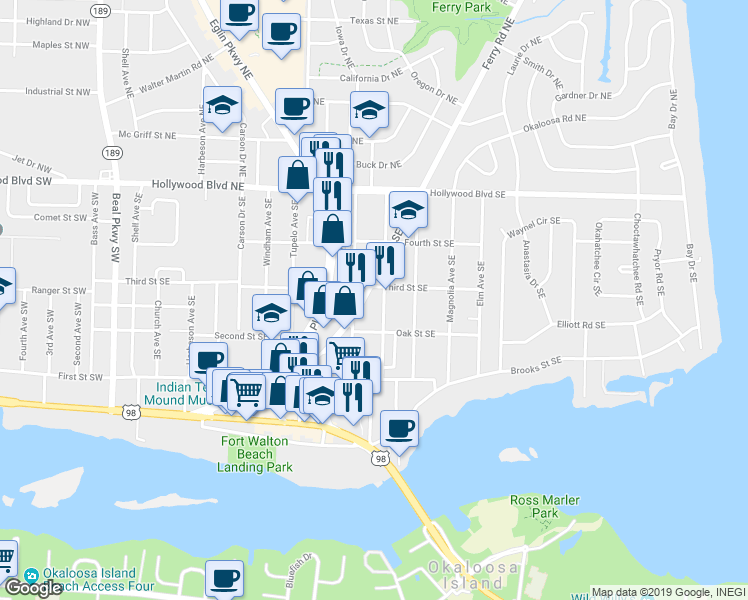 map of restaurants, bars, coffee shops, grocery stores, and more near 102 Chicago Avenue Southeast in Valparaiso