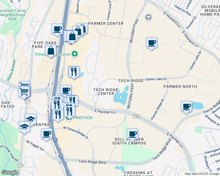 map of restaurants, bars, coffee shops, grocery stores, and more near in Austin
