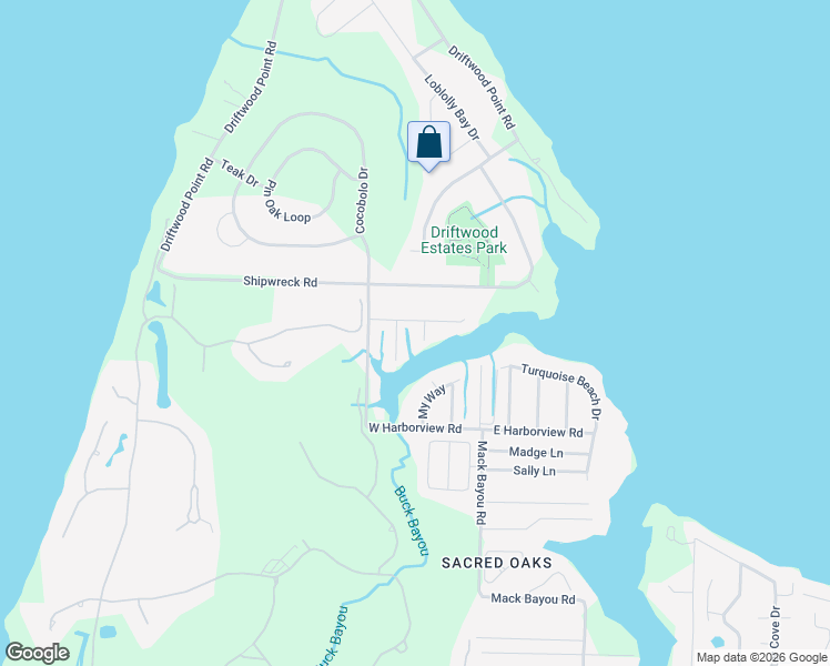 map of restaurants, bars, coffee shops, grocery stores, and more near 26 Park Lane in Santa Rosa Beach