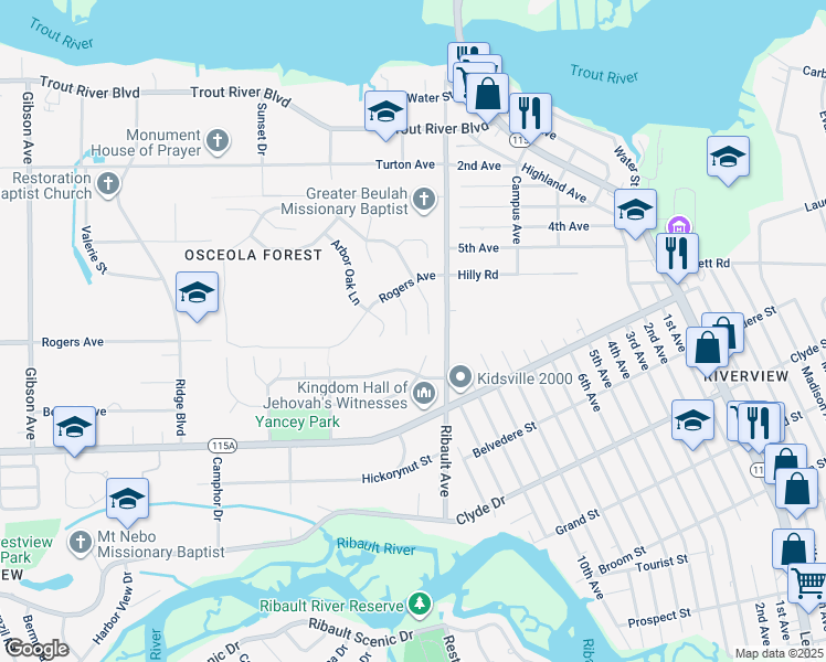 map of restaurants, bars, coffee shops, grocery stores, and more near 9363 Arbor Glen Lane in Jacksonville