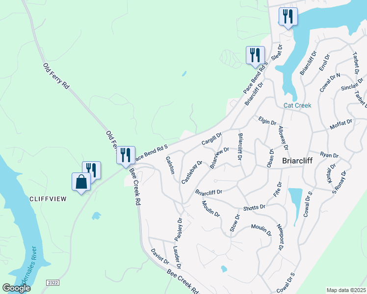 map of restaurants, bars, coffee shops, grocery stores, and more near 600 Cargill Drive in Spicewood