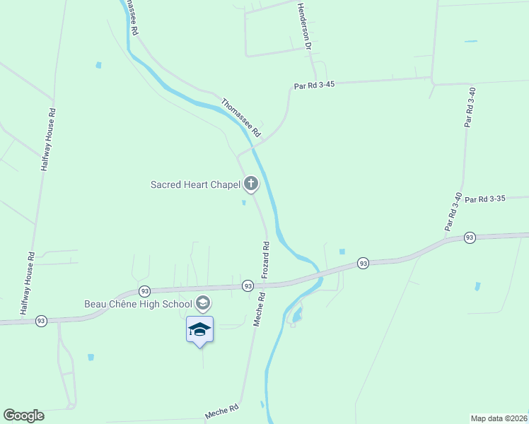 map of restaurants, bars, coffee shops, grocery stores, and more near Frozard Road in Arnaudville