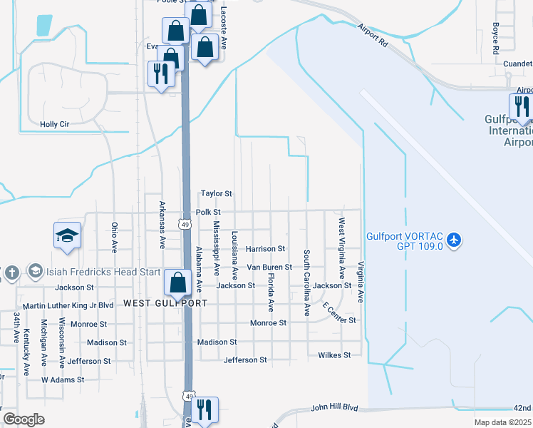 map of restaurants, bars, coffee shops, grocery stores, and more near 8365 Florida Avenue in Gulfport