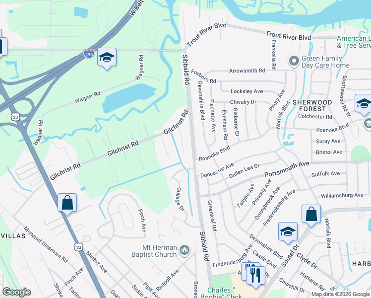 map of restaurants, bars, coffee shops, grocery stores, and more near 9409 Gilchrist Court in Jacksonville