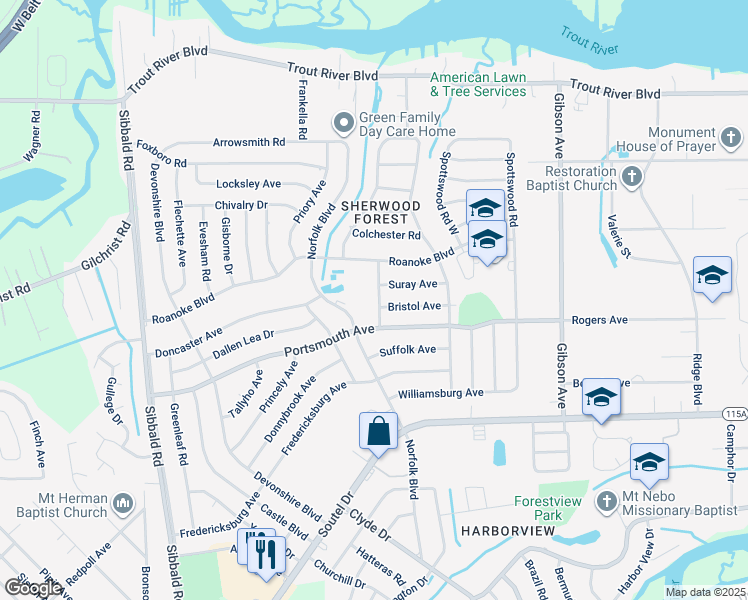 map of restaurants, bars, coffee shops, grocery stores, and more near 9348 Culpeper Avenue in Jacksonville