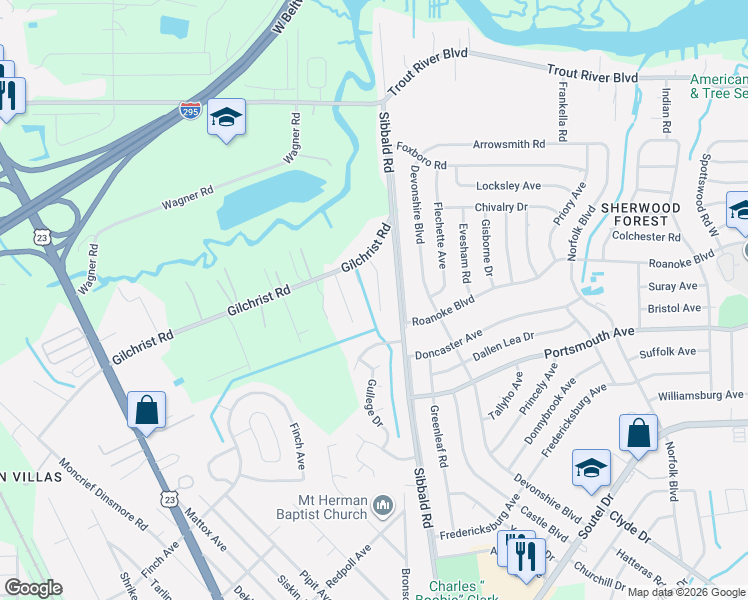 map of restaurants, bars, coffee shops, grocery stores, and more near 9446 Sibbald Road in Jacksonville