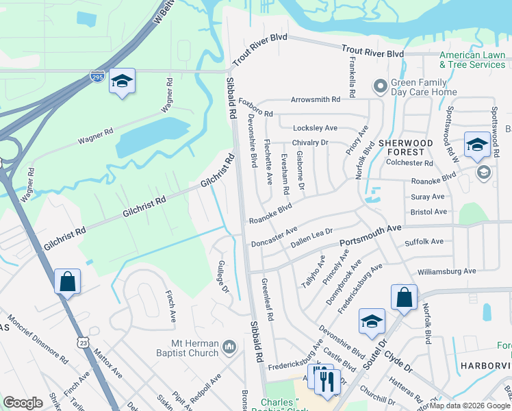 map of restaurants, bars, coffee shops, grocery stores, and more near 9441 Devonshire Boulevard in Jacksonville